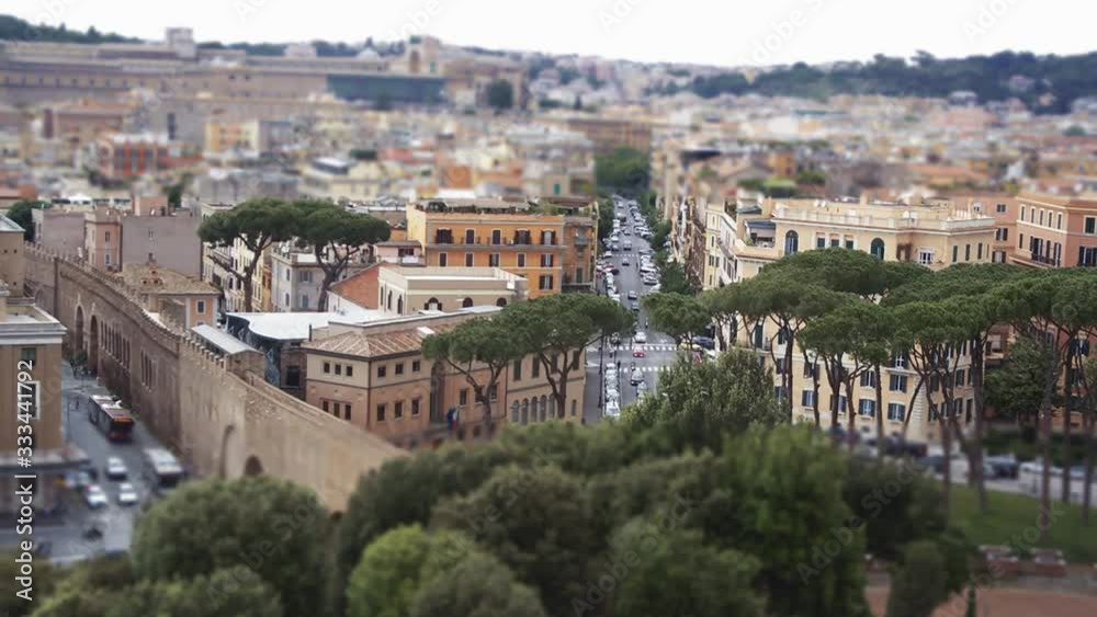 Tilt shift aerial time lapse from Vatican, Rome, Italy Tilt shift aerial time lapse from Vatican, Rome, Italy