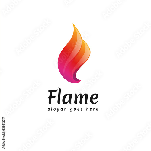 Colorful Flame Logo Vector Design Template , 3D Fire Logo, Origami Fire Logo Symbol Icon Design