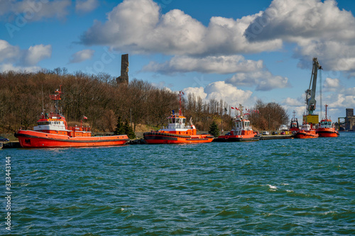 The Port of Gdansk, Poland, enter the port