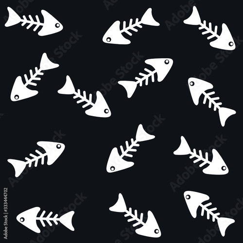 skeleton fish, vector, art, illustration