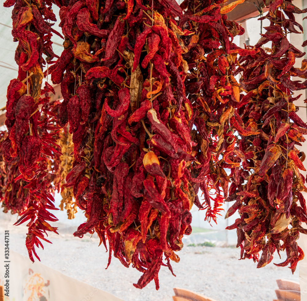 Naklejka premium Sun Dried Red Peppers 