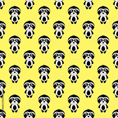 Seamless pattern cute sloth cartoon .vector and illustration