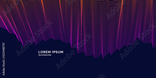 Bright poster with dynamic waves. Vector illustration