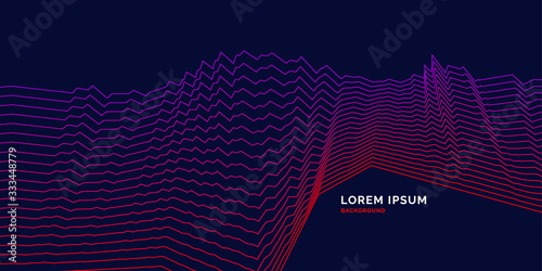 Bright poster with dynamic waves. Vector illustration
