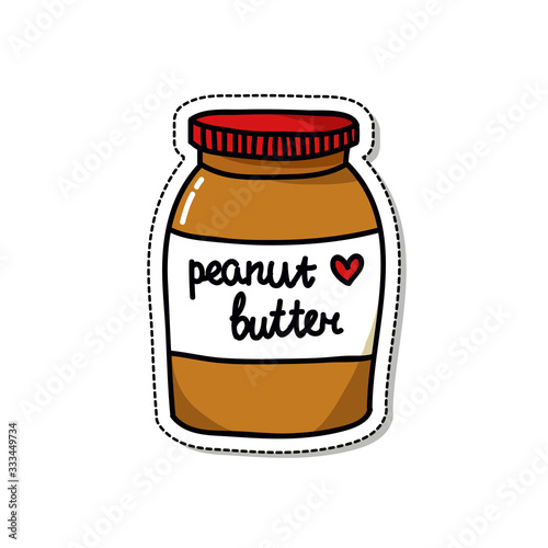 peanut butter doodle icon, vector illustration
