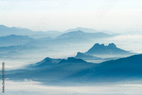 mountains in fog © Panuwat Khanisan