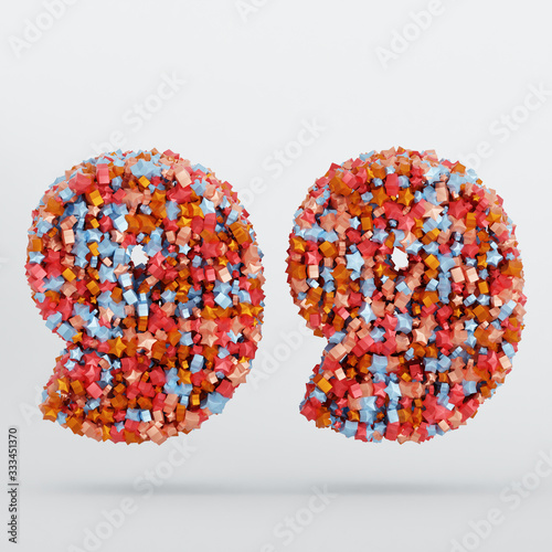 Number 99 3D Text Illustration, Digits With Pink And Sky Colors Stars, 3D Render In 4K Resolution, Isolated On White Background, With Shadow ..