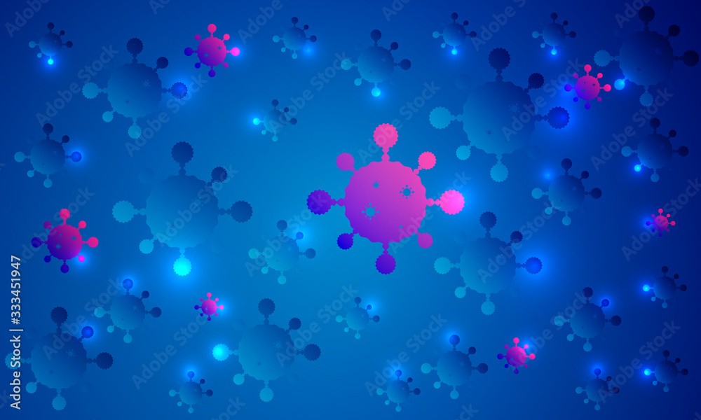 Background with bacteria viruses, vector art illustration.