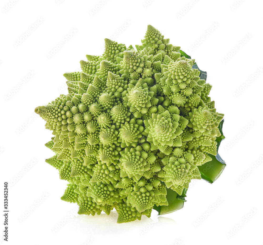 Romanesco broccoli cabbage (or Roman Cauliflower) isolated on white background Romanesco broccoli cabbage (or Roman Cauliflower) isolated on white background