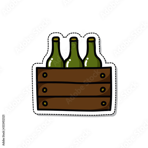 case of beer doodle icon, vector illustration