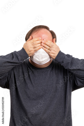 Man Wearing Protective Face Mask photo