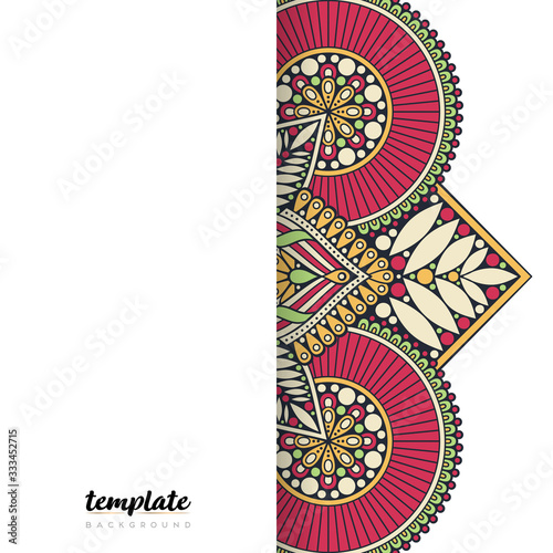 Mandala white background. Round floral ornament