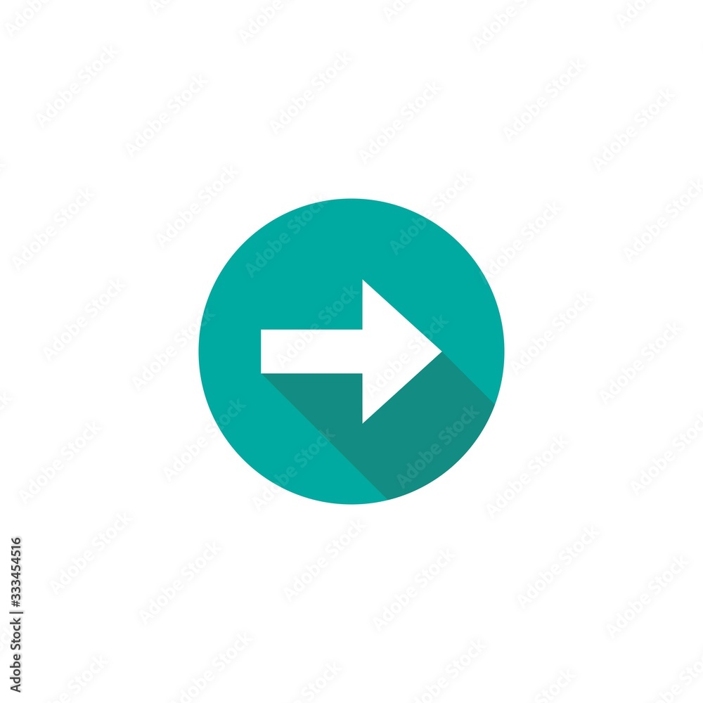 white right sharp arrow in blue circle icon. Isolated on white. white right sharp arrow in blue circle icon. Isolated on white.