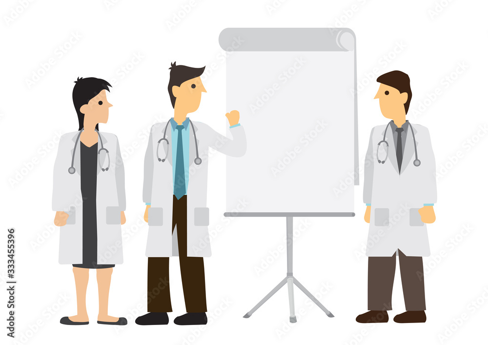 Doctor discuss with his colleagues.