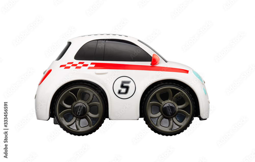 Chicco Fiat 500 remote control car isolated on white background. Stock  Photo | Adobe Stock