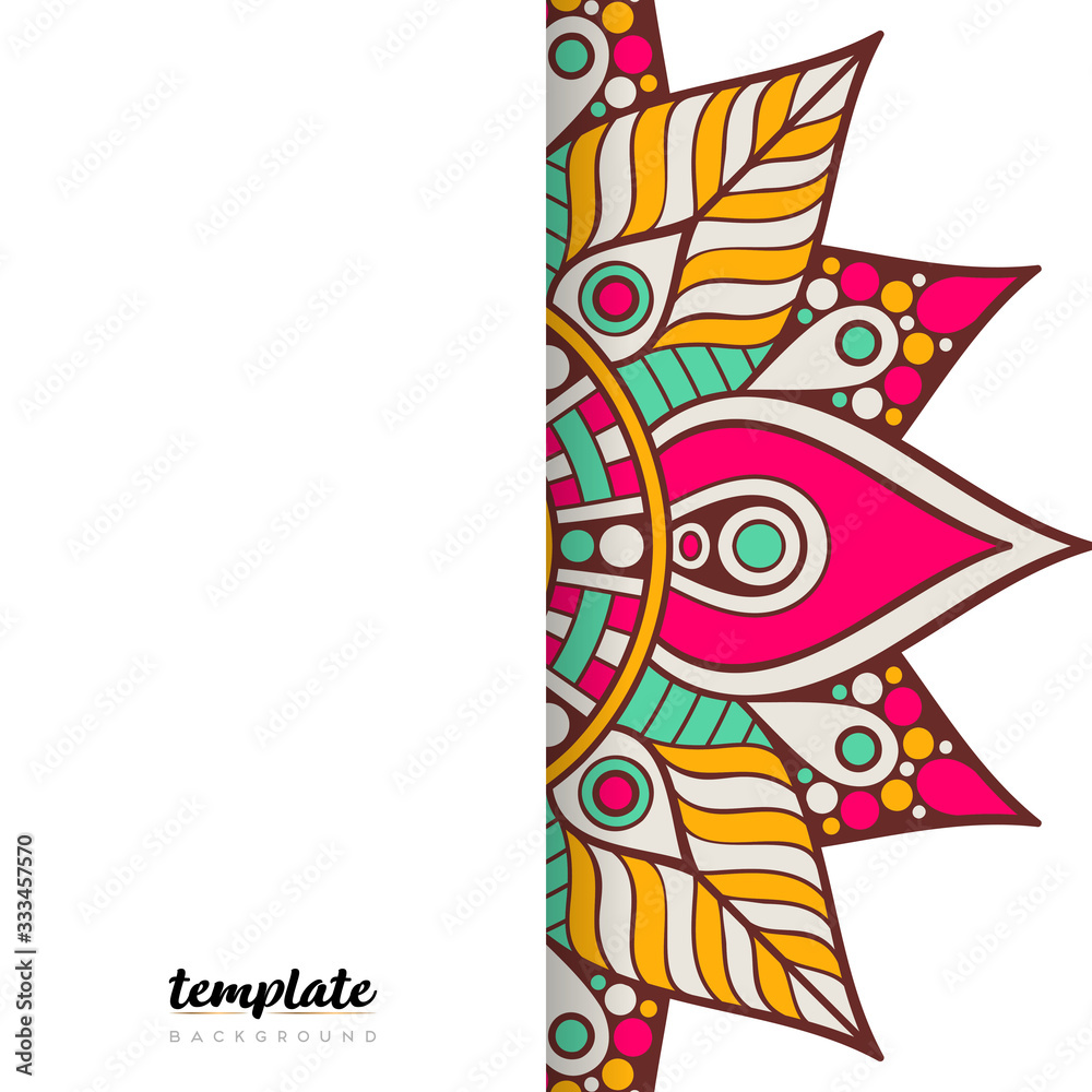 Mandala white background. Round floral ornament Mandala white background. Round floral ornament