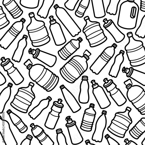 Background bottles water. Collection icon bottles water. Vector