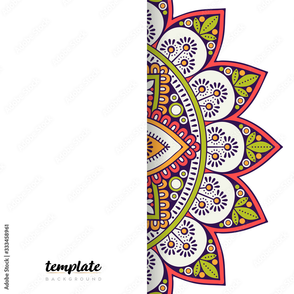 Mandala white background. Round floral ornament Mandala white background. Round floral ornament