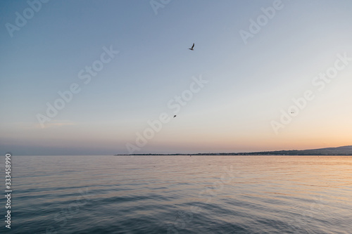 Sunset on the black sea coast Gelendzhik, Krasnodar region. © ferkhova