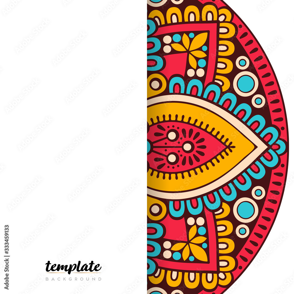 Mandala white background. Round floral ornament Mandala white background. Round floral ornament