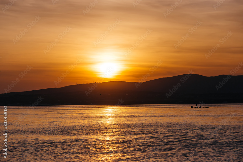 Sunset on the black sea coast Gelendzhik, Krasnodar region