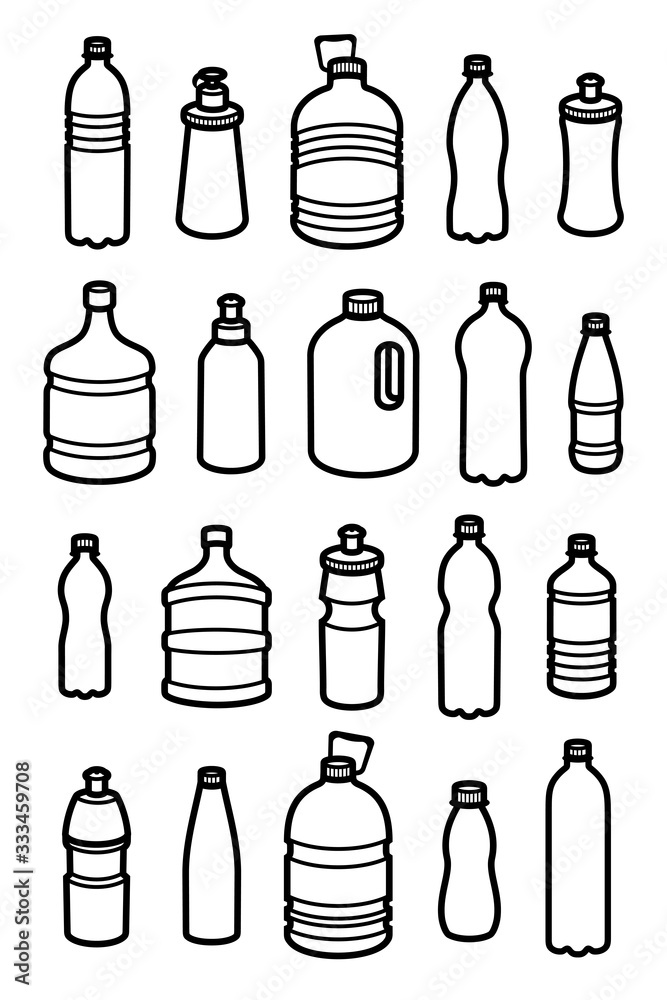 Bottles water set. Collection icon bottles water. Vector Bottles water set. Collection icon bottles water. Vector
