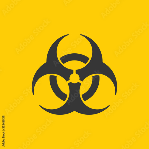 Yellow Danger Coronavirus Biohazard Warning Sign. Vector