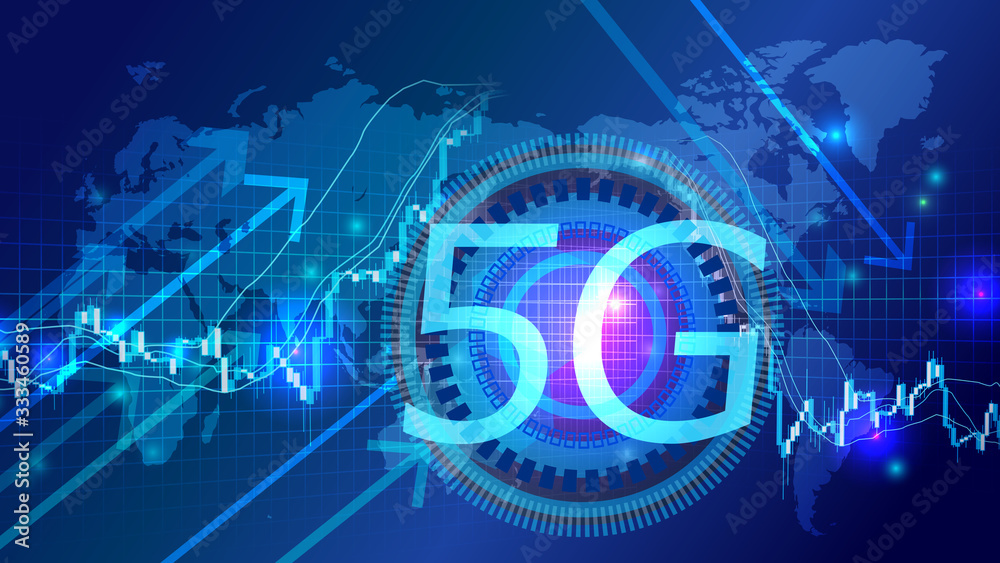 Obraz premium 5G-グローバルネットワークサイバーコミュニケーションITイメージ背景