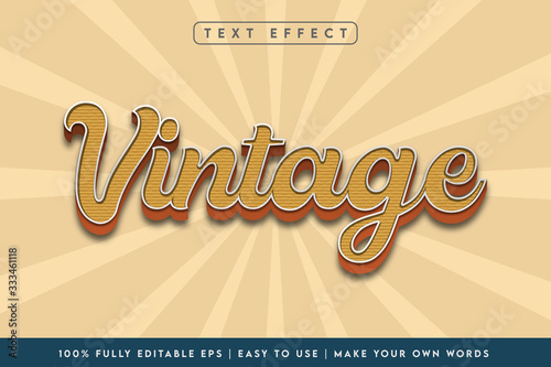 Vintage 3d style text effect in brown color scheme