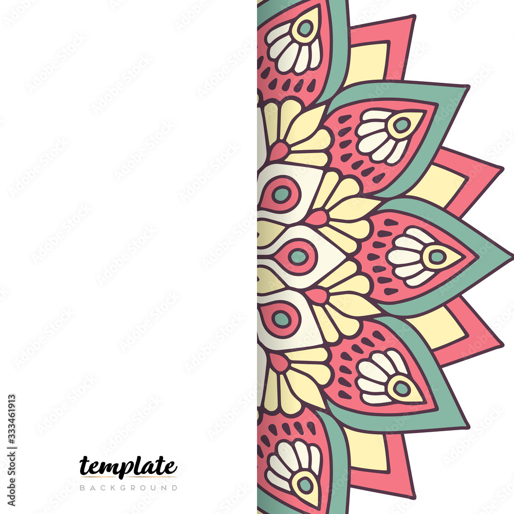 Mandala white background. Round floral ornament Mandala white background. Round floral ornament