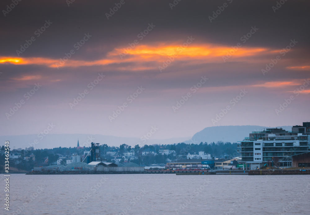 Zachód słońca nad Oslo Zachód słońca nad Oslo