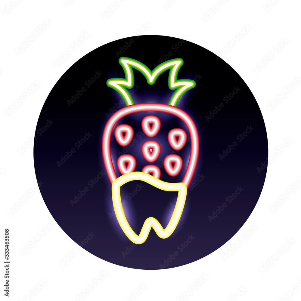 fresh strawberry fruit neon light fresh strawberry fruit neon light