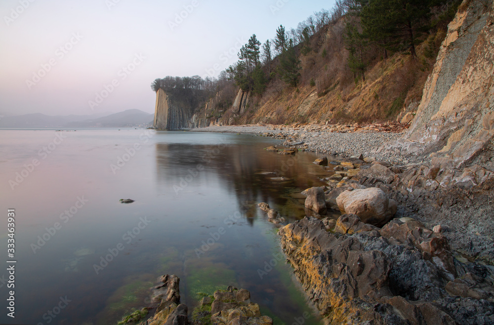 Evening on the Black Sea at the Kiseleva cliff Evening on the Black Sea at the Kiseleva cliff