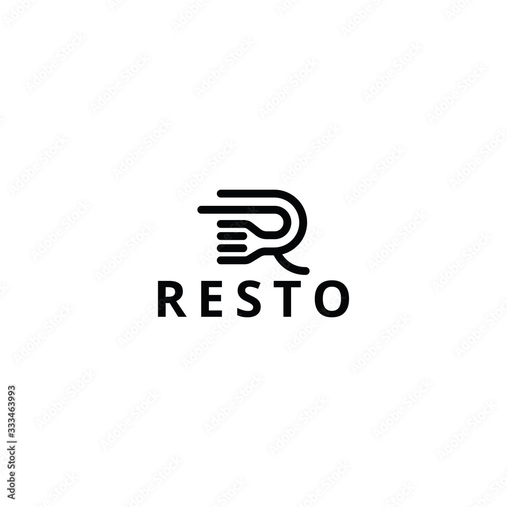 Obraz premium Restaurant, resto, food court, cafe logo template.