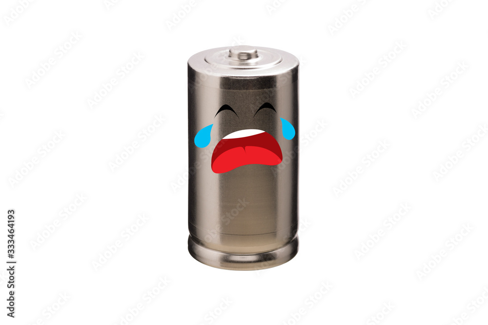 Battery emoticon. Smile, cry, fatigue ... Battery emoticon. Smile, cry, fatigue ...