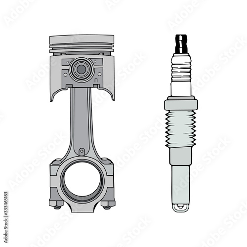 piston and spark plug