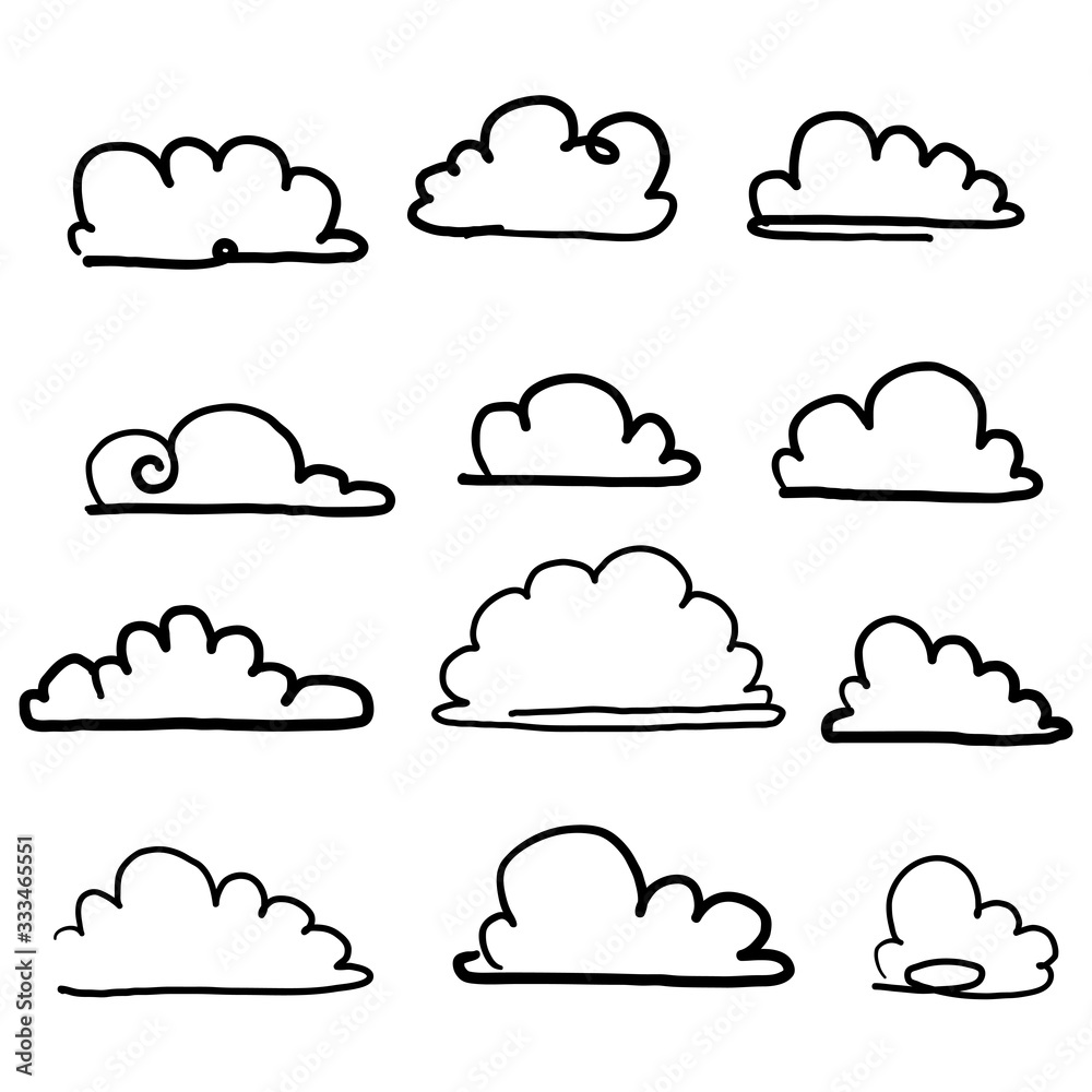Naklejka doodle cloud illustration hand drawn vector