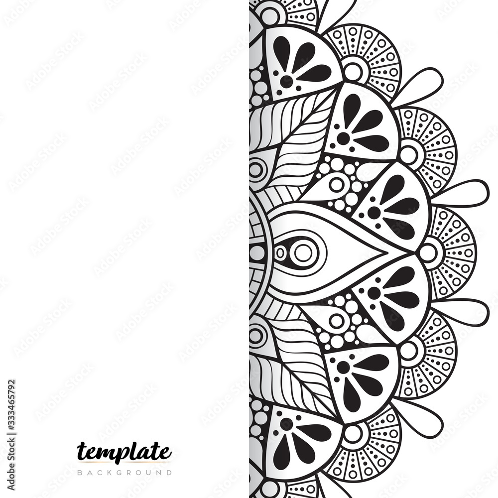 Mandala white background. Round floral ornament