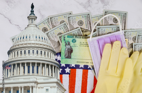 Obraz na plátně Senate stimulus deal includes individual checks virus economic stimulus plan US
