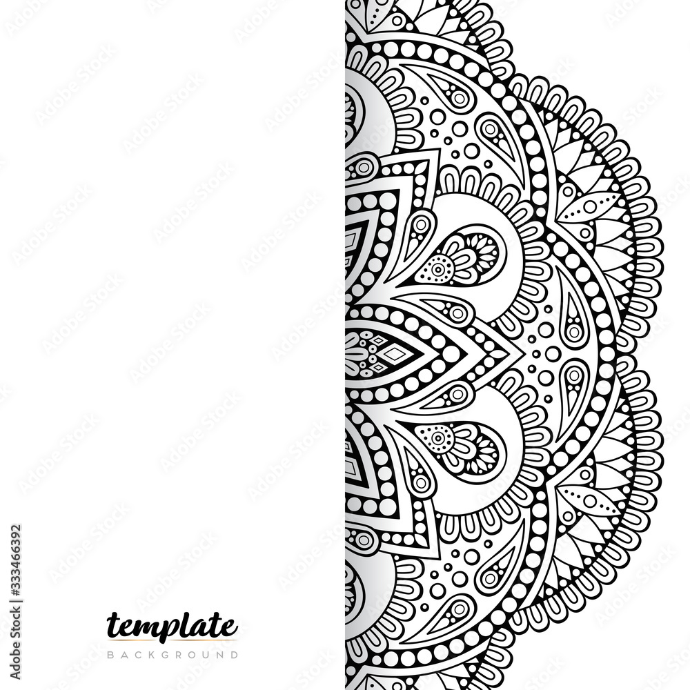 Mandala white background. Round floral ornament Mandala white background. Round floral ornament