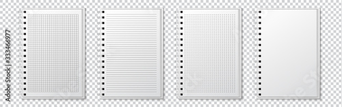 Realistic notebook lined and dots paper page