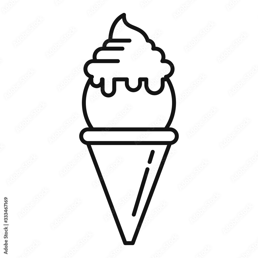 Vanilla ice cream icon. Outline vanilla ice cream vector icon for web design isolated on white background