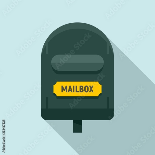 Postal mailbox icon. Flat illustration of postal mailbox vector icon for web design