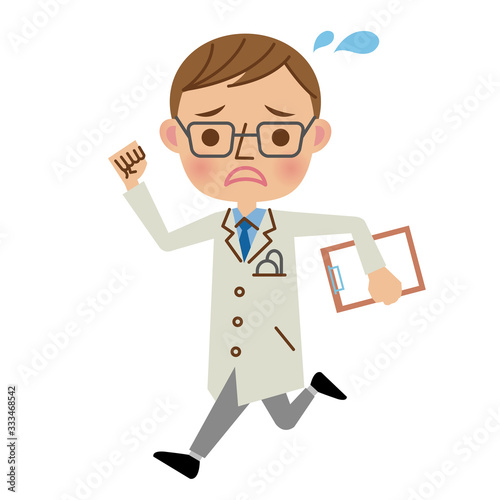 慌てた様子で走る医者・ドクター