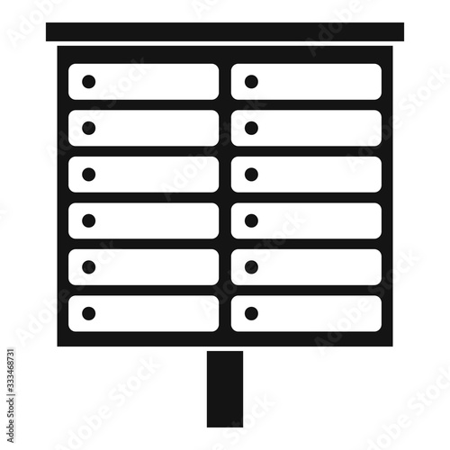 Apartment mailbox icon. Simple illustration of apartment mailbox vector icon for web design isolated on white background