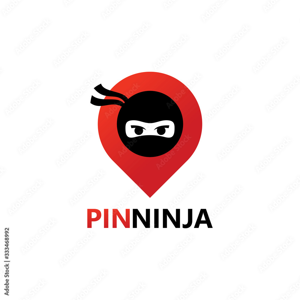 Pin Ninja Logo Template Design