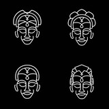 Mono line Africa Totem illustration logo
