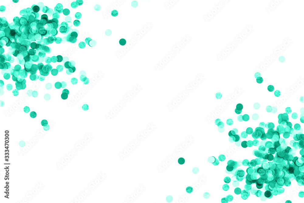 Bright mint confetti isolated on white background. Bright mint confetti isolated on white background.