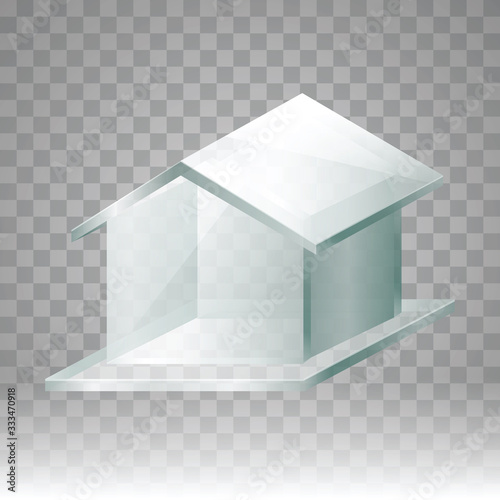 Realistic transparent glass house vector