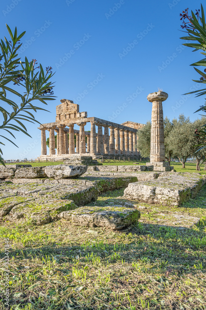 Obraz premium Temple of Athena in Paestum Italy
